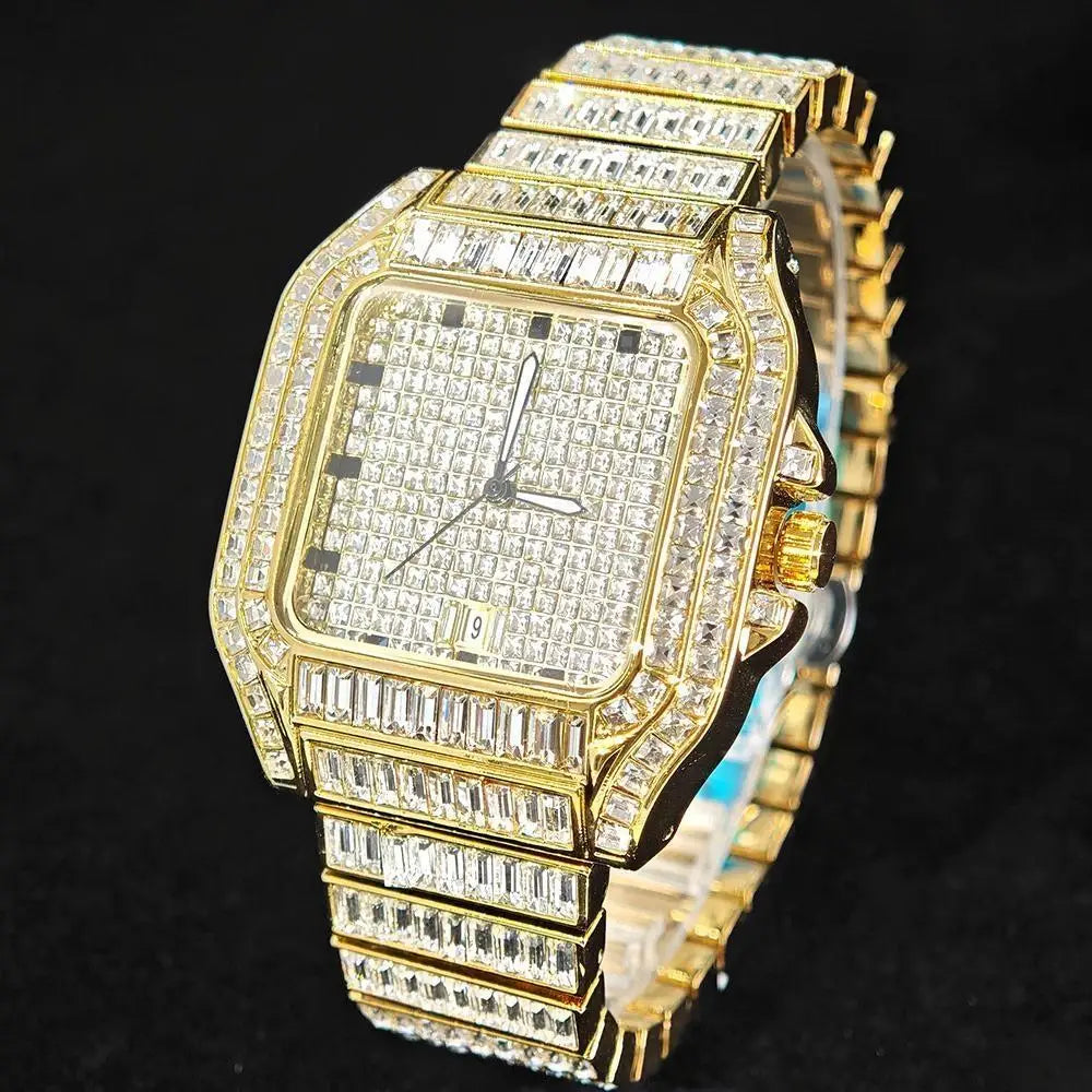 👑 Royal Montre Diamants – Quartz Hip Hop Luxe