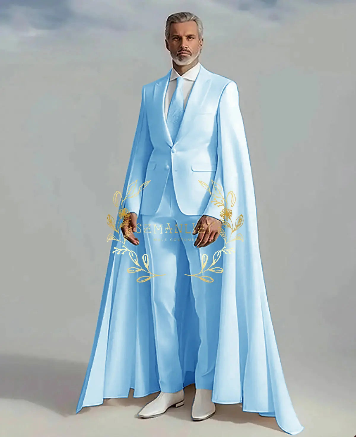 👑 KING CEREMONY SUIT — COSTUME MARIAGE 2 PIÈCES CAPE & BLAZER