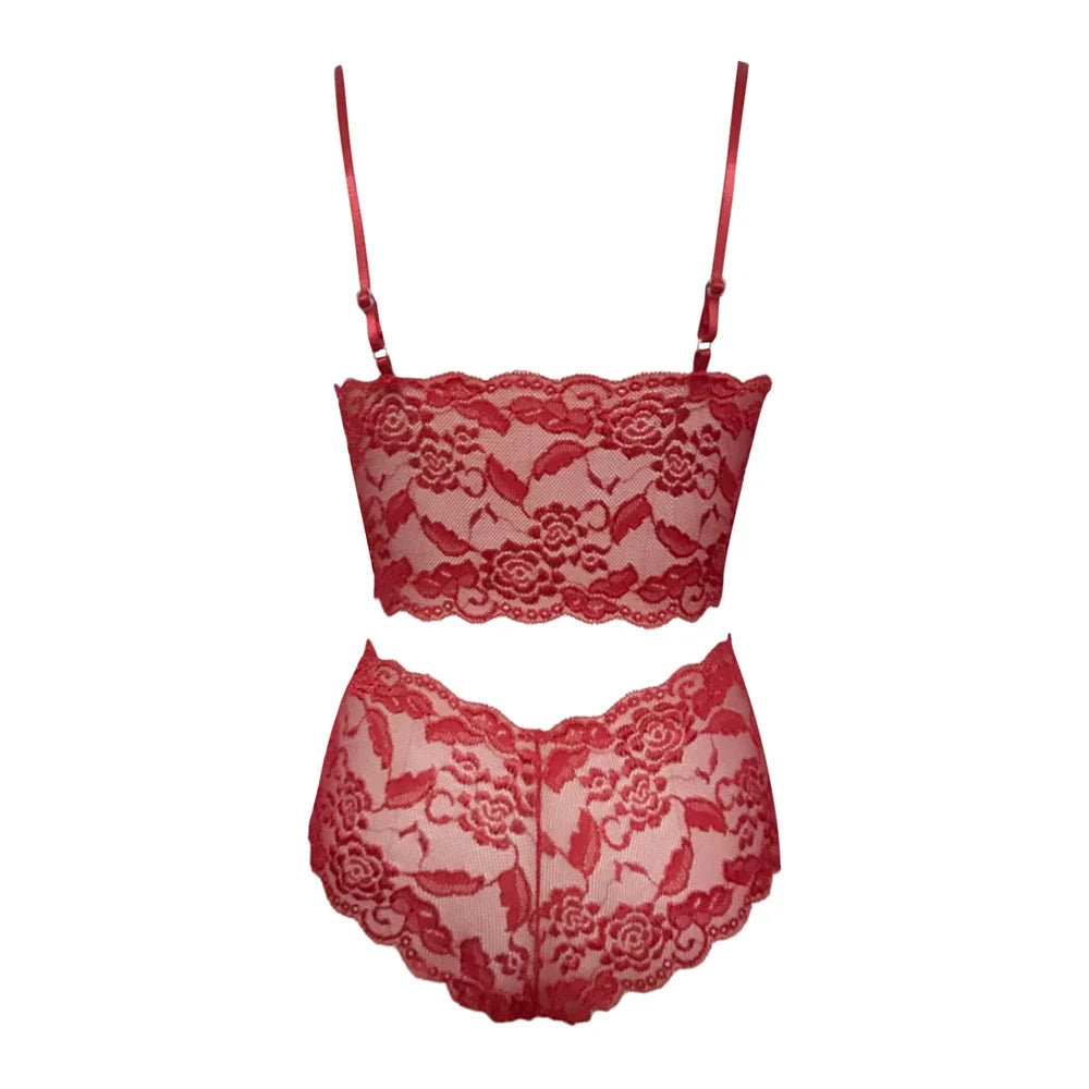 👑 QUEEN LACE FLORAL INTIMATES — ENSEMBLE LINGERIE DENTELLE FLORALE 2 PIÈCES NŒUD SIGNATURE