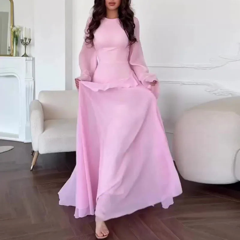 👑 QUEEN FLARE — ROBE PISTE COL ROND & MANCHES ÉVASÉES