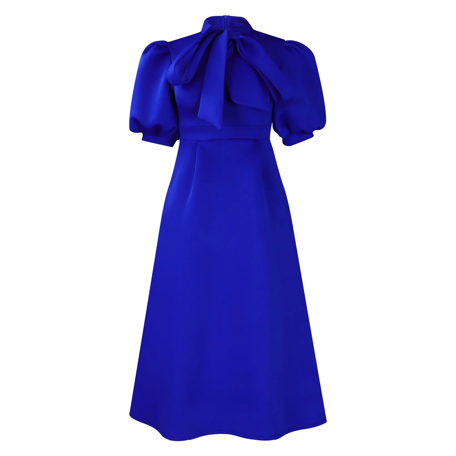 👑 QUEEN BOW — ROBE PLISSÉE À NŒUD SIGNATURE