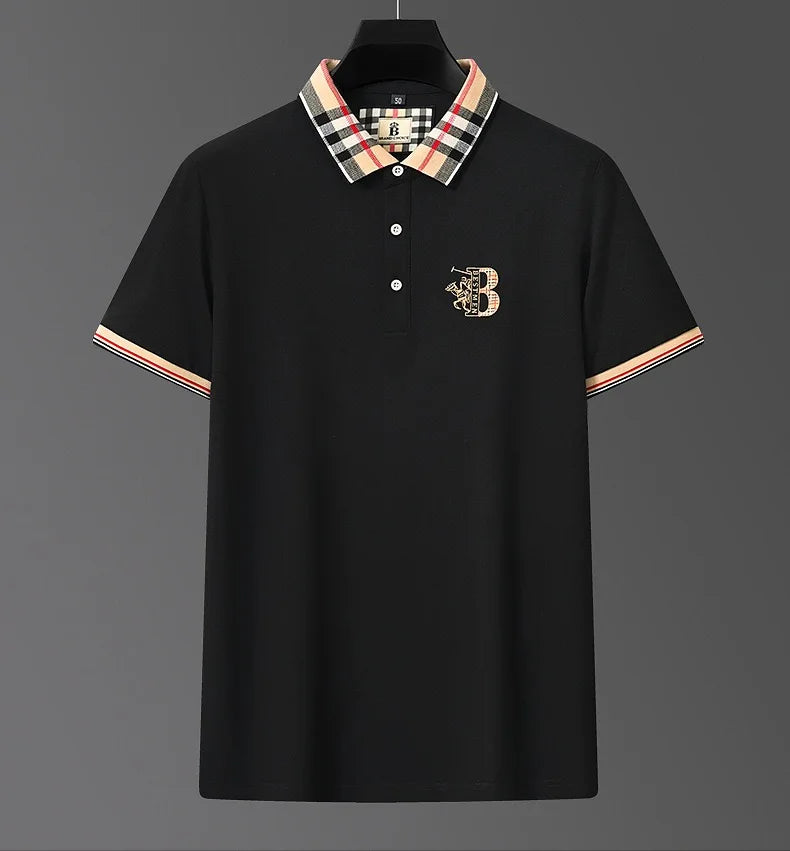 👑 KING POLO PLAID — POLO COTON CARREAUX BRODÉ SIGNATURE