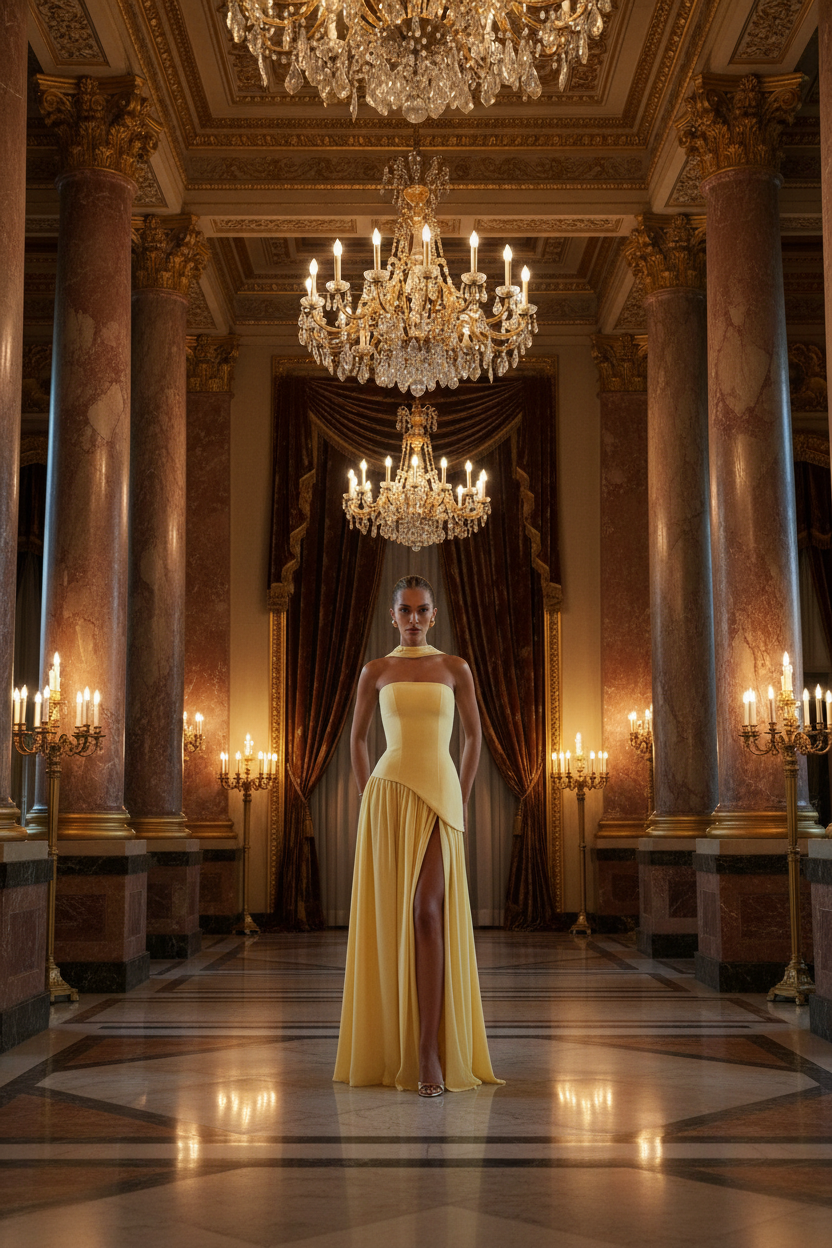 👑 Queen Taffetas Sol – Robe Bustier Soirée