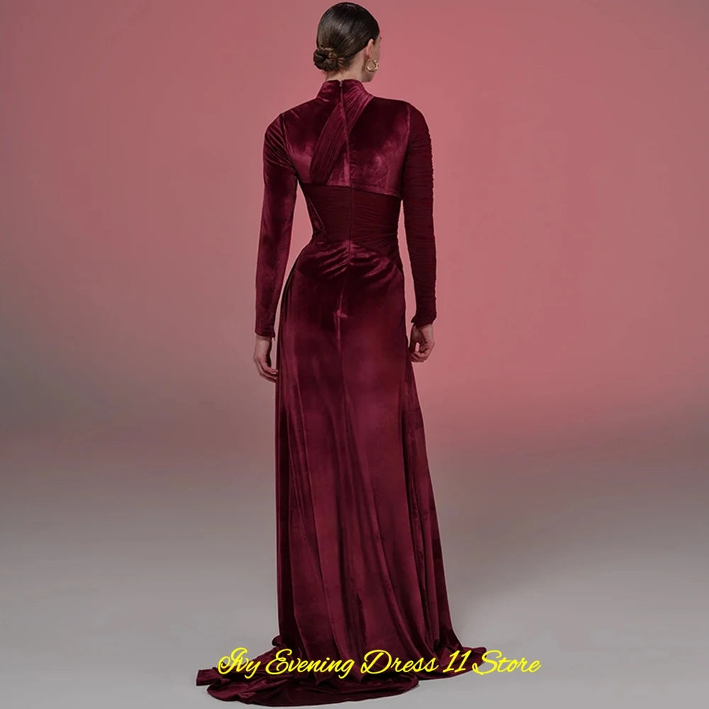👑 QUEEN VELOURS FLEURS — ROBE LONGUE SOIRÉE SUR MESURE RUNWAY EDITION