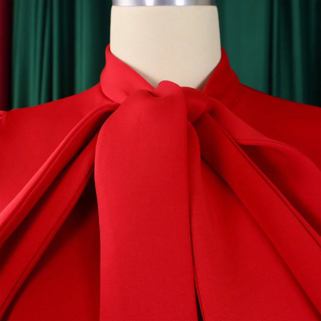 👑 QUEEN BOW — ROBE PLISSÉE À NŒUD SIGNATURE