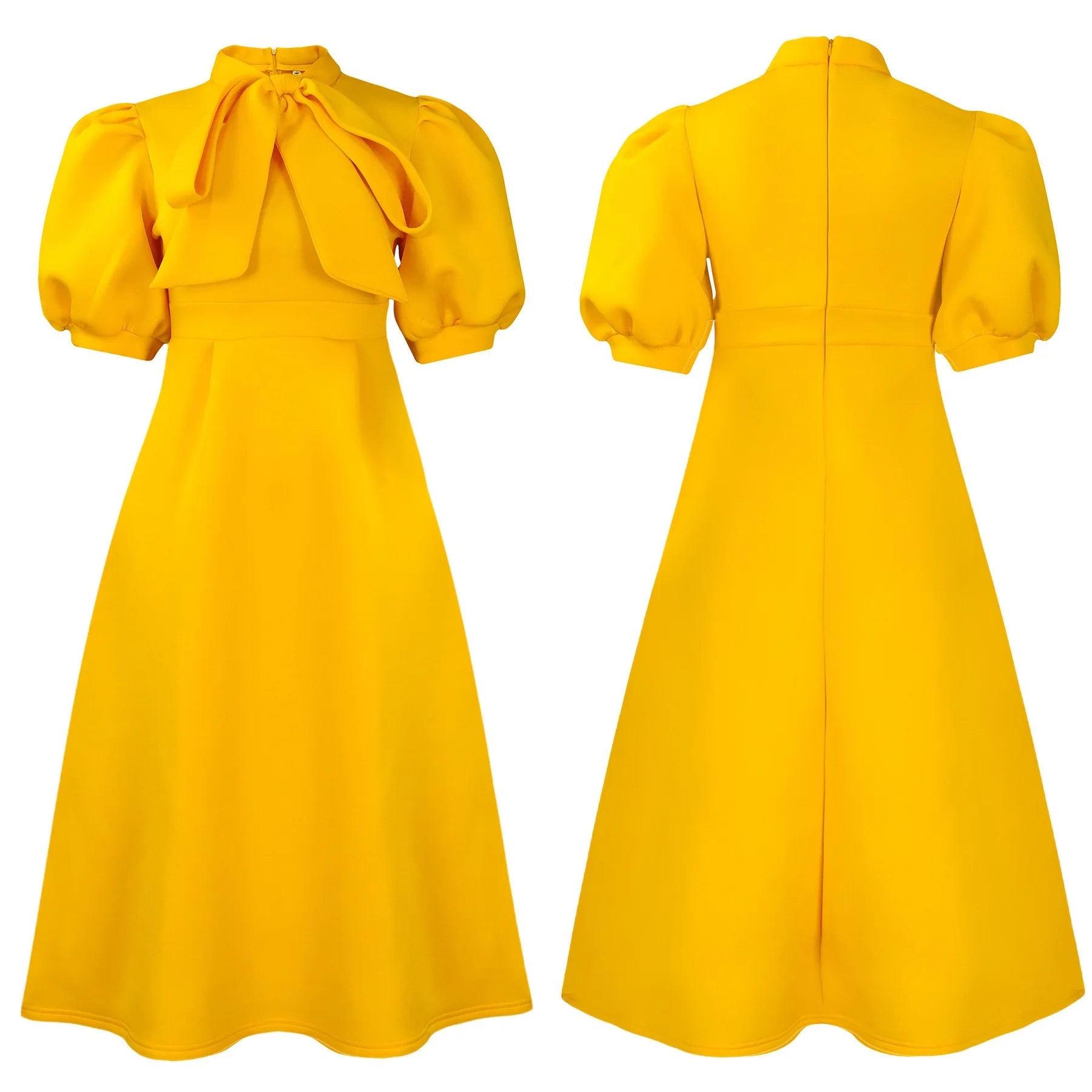 👑 QUEEN BOW — ROBE PLISSÉE À NŒUD SIGNATURE