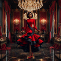 👑 QUEEN ROUGE & NOIR — ROBE SIRÈNE SIGNATURE