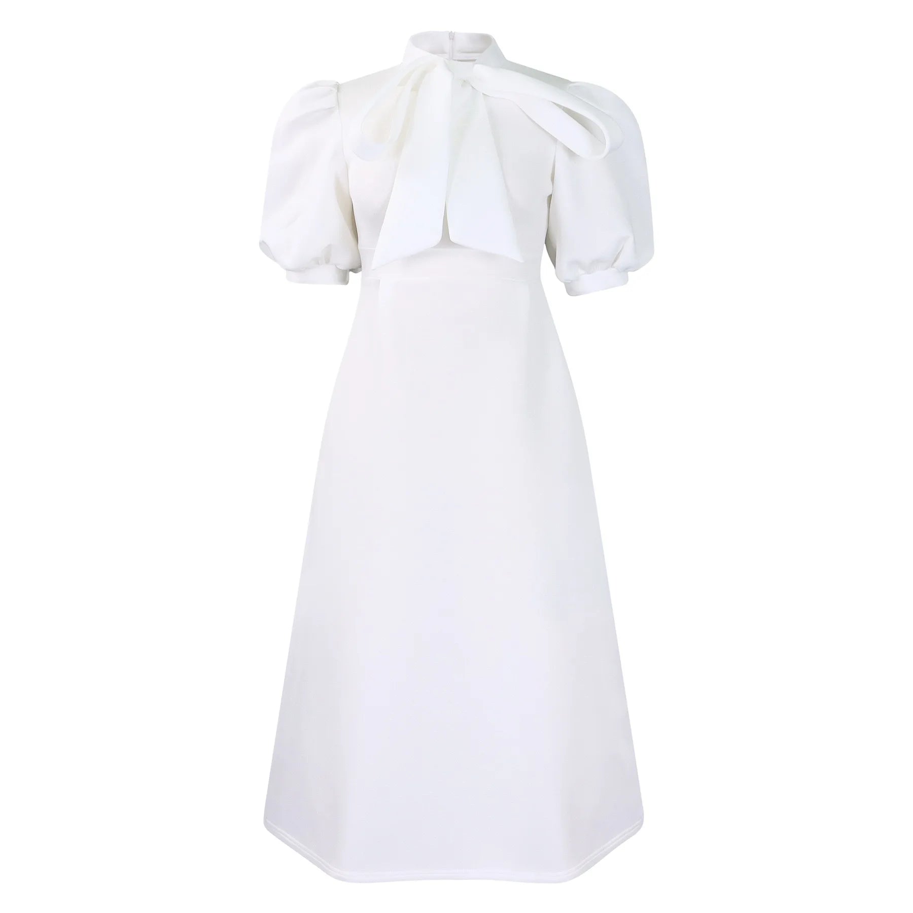 👑 QUEEN BOW — ROBE PLISSÉE À NŒUD SIGNATURE