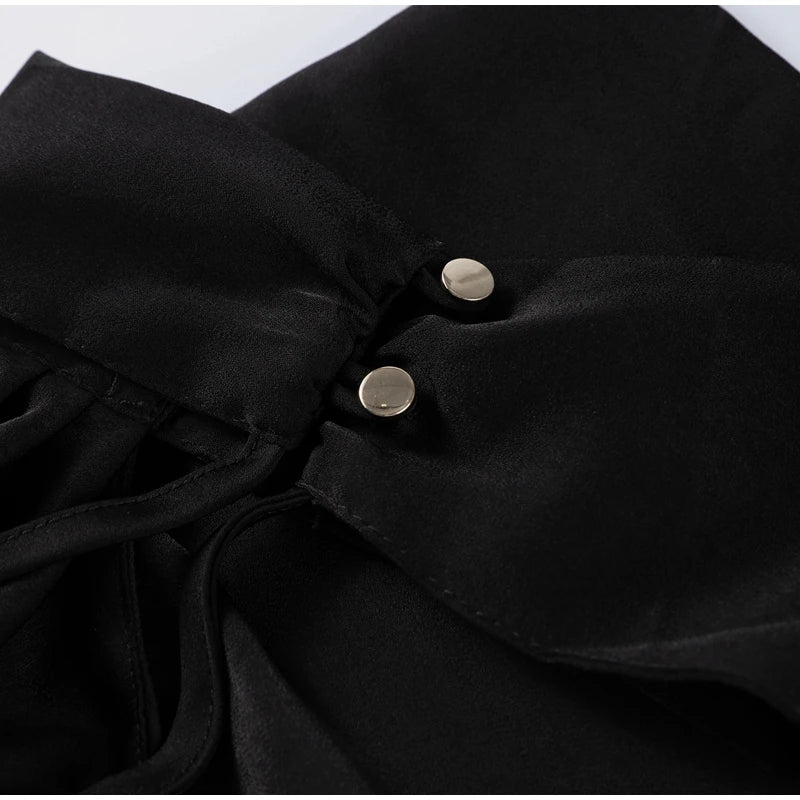 👑 QUEEN SATIN RIBBON — ROBE LONGUE COL DIAGONAL & DOS NU SIGNATURE