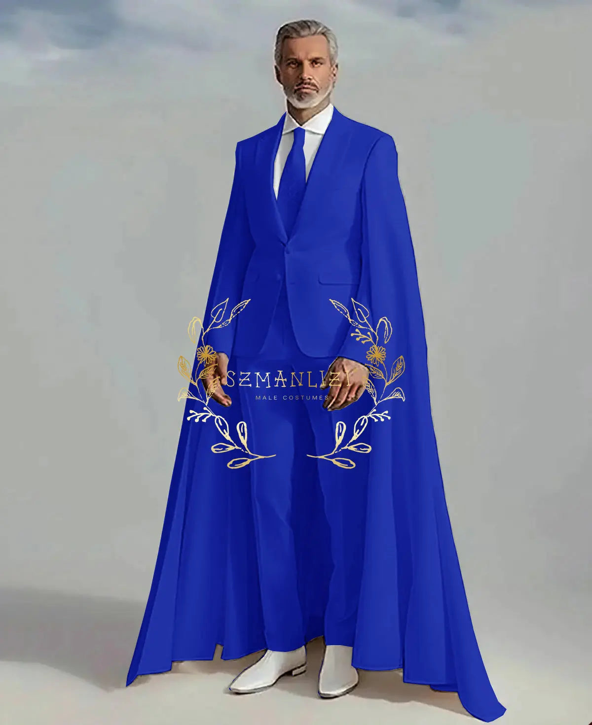 👑 KING CEREMONY SUIT — COSTUME MARIAGE 2 PIÈCES CAPE & BLAZER