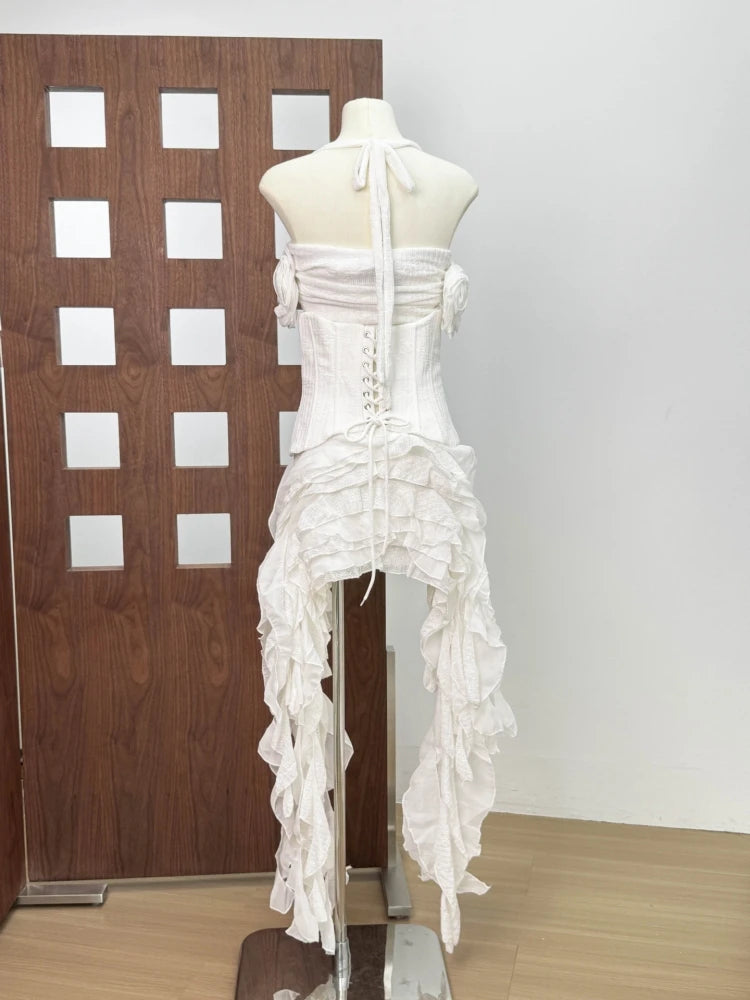 👑 QUEEN TRIO — ENSEMBLE MODULAIRE 3 PIÈCES CORSET & ROBE À VOLANTS SIGNATURE