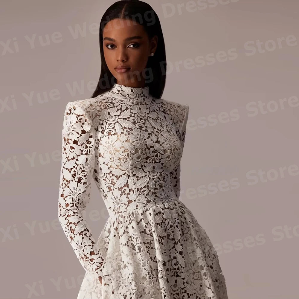 👑 QUEEN LACE BRIDAL GOWN — ROBE DE MARIÉE LONGUE EN DENTELLE SUR MESURE