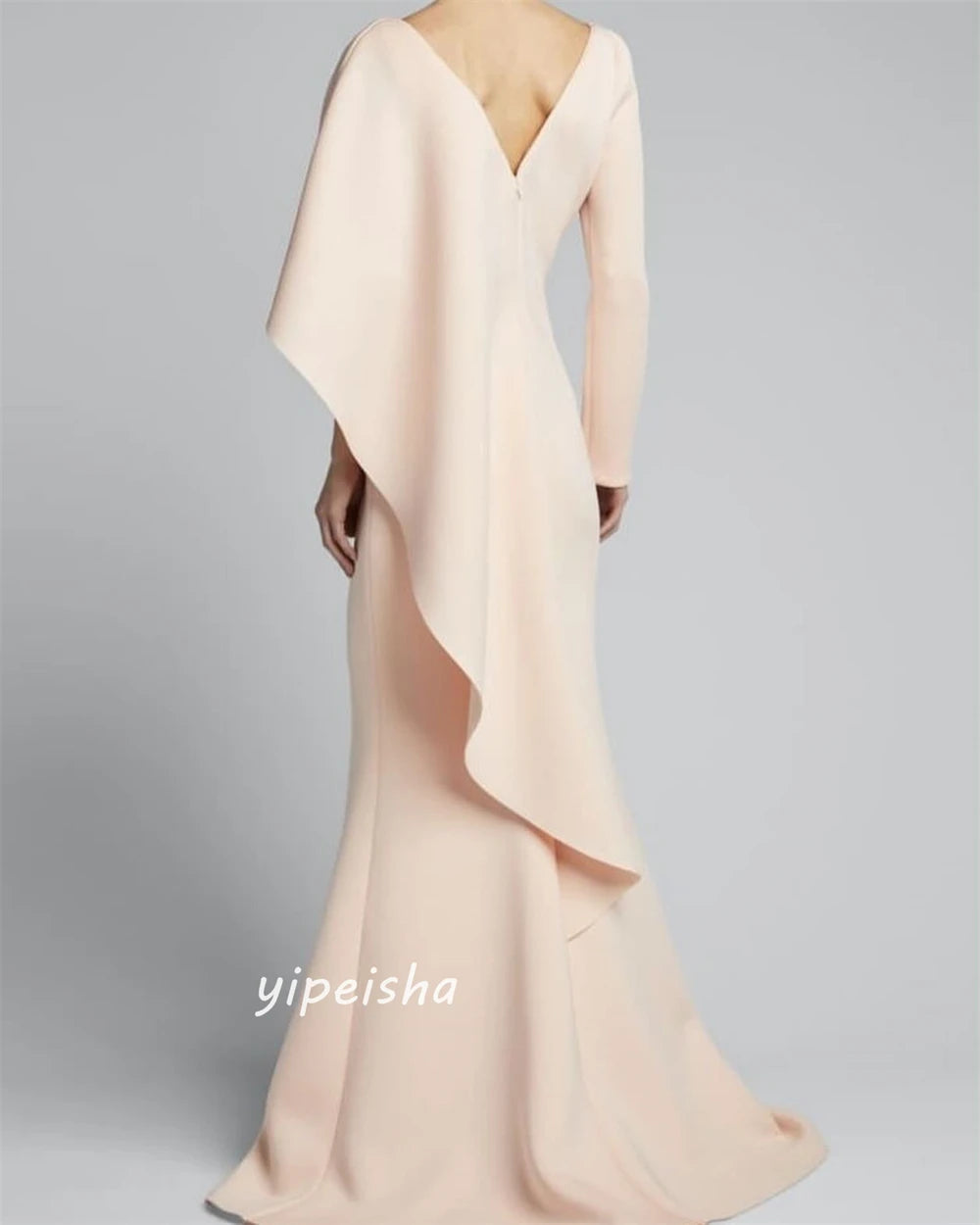 👑 QUEEN TIERED RUFFLE — LONGUE ROBE SHEATH VOLANTS DRAPÉS COL V SIGNATURE