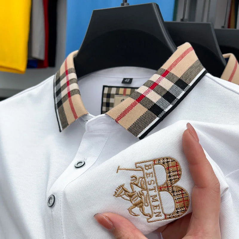 👑 KING POLO PLAID — POLO COTON CARREAUX BRODÉ SIGNATURE