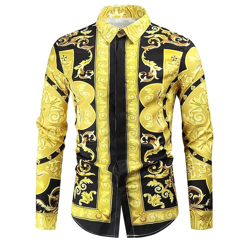👑 King Chemise Paisley Or – Soie & Prestige