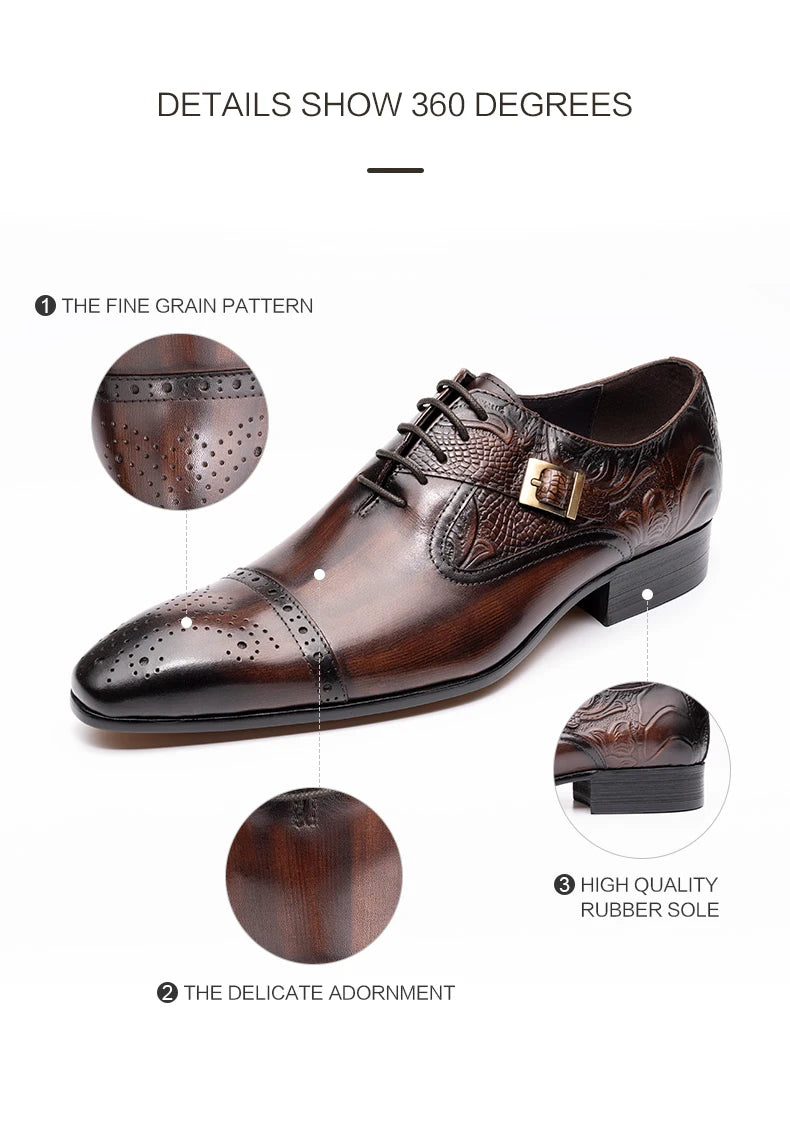 👑 Royal Oxford Européen – Cuir Véritable Formel