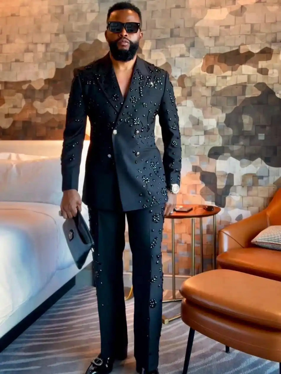👑 KING DIAMOND SUIT — COSTUME DE MARIAGE & GALA EN CRISTAUX SIGNATURE