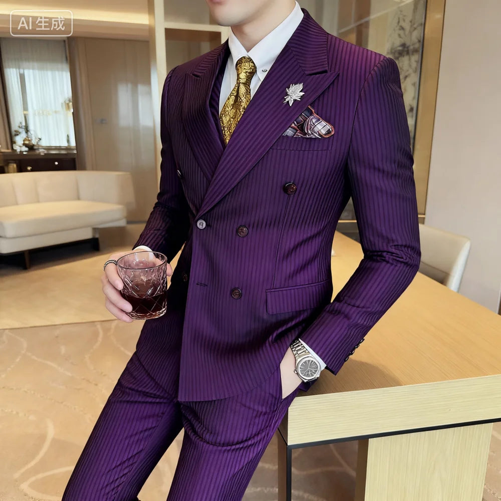 👑 KING TUXEDO — SMOKING DOUBLE BOUTONNAGE ÉLÉGANCE ABSOLUE