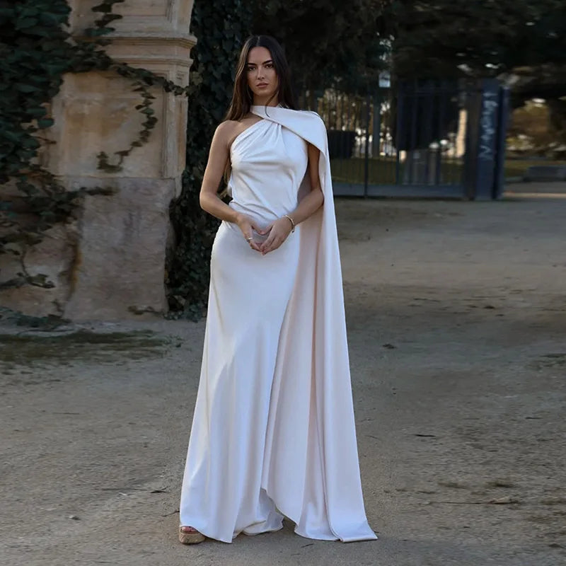 👑 QUEEN SATIN RIBBON — ROBE LONGUE COL DIAGONAL & DOS NU SIGNATURE
