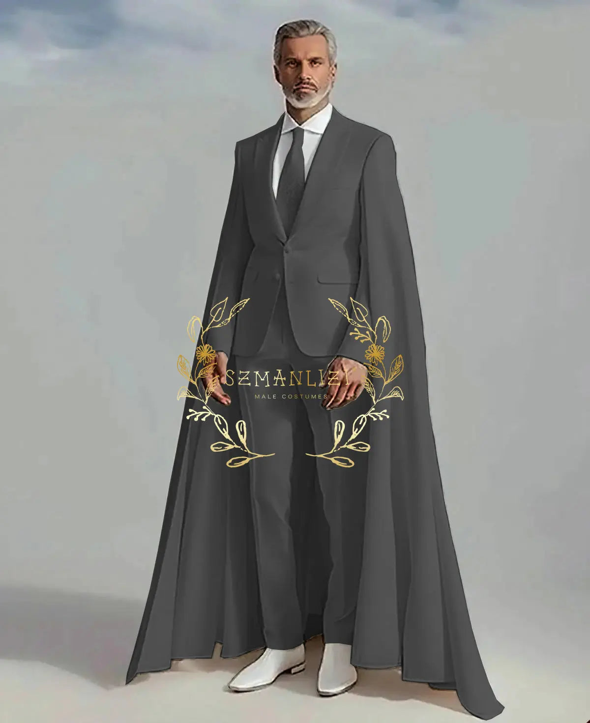 👑 KING CEREMONY SUIT — COSTUME MARIAGE 2 PIÈCES CAPE & BLAZER