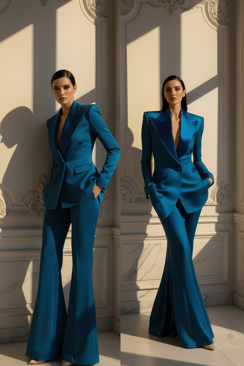 👑 QUEEN POWER SUIT — BLAZER PANTALON REVERS POINÇON