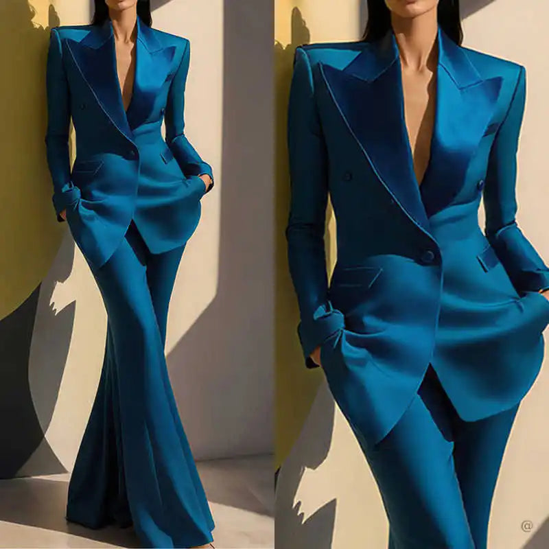 👑 QUEEN POWER SUIT — BLAZER PANTALON REVERS POINÇON