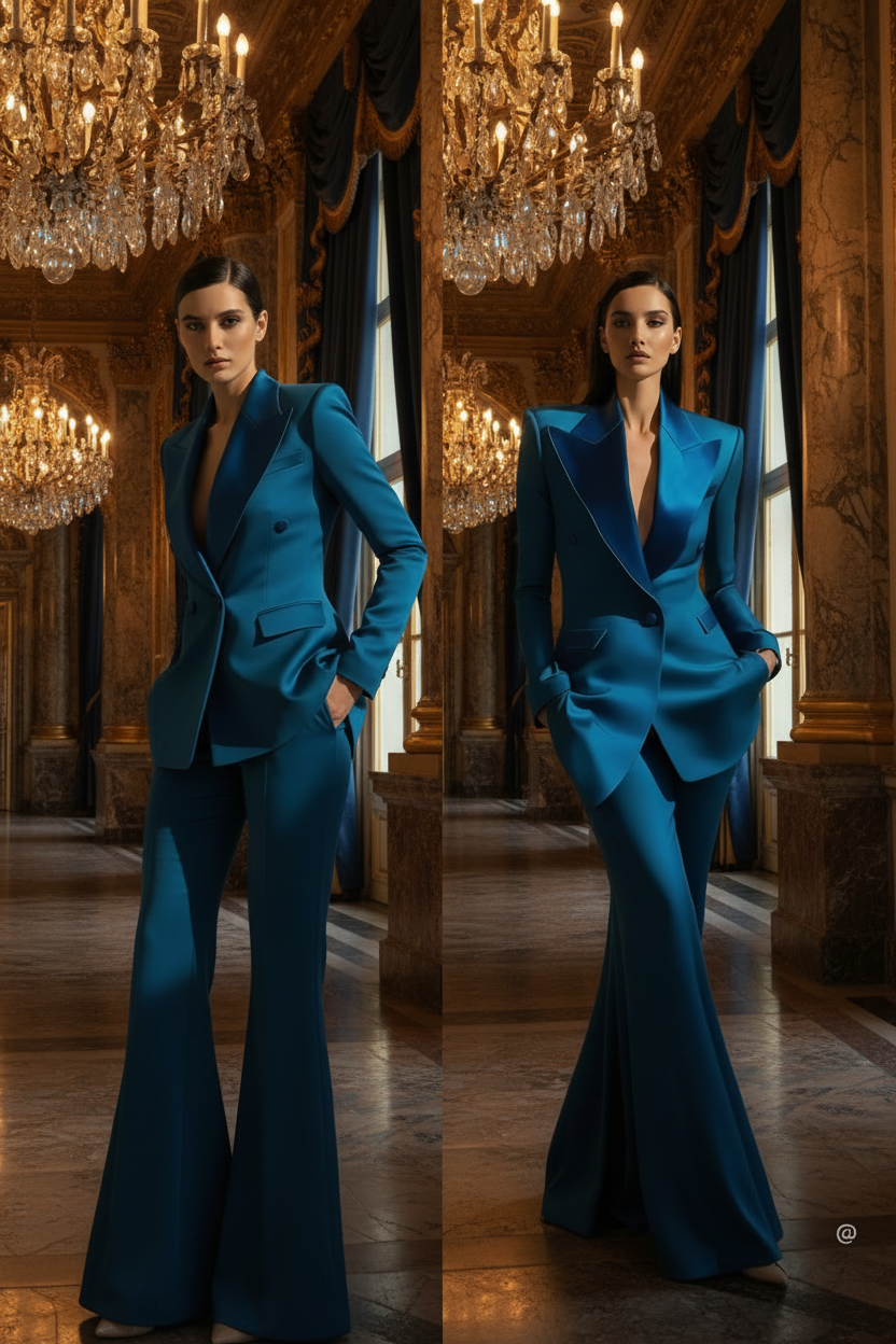 👑 QUEEN POWER SUIT — BLAZER PANTALON REVERS POINÇON