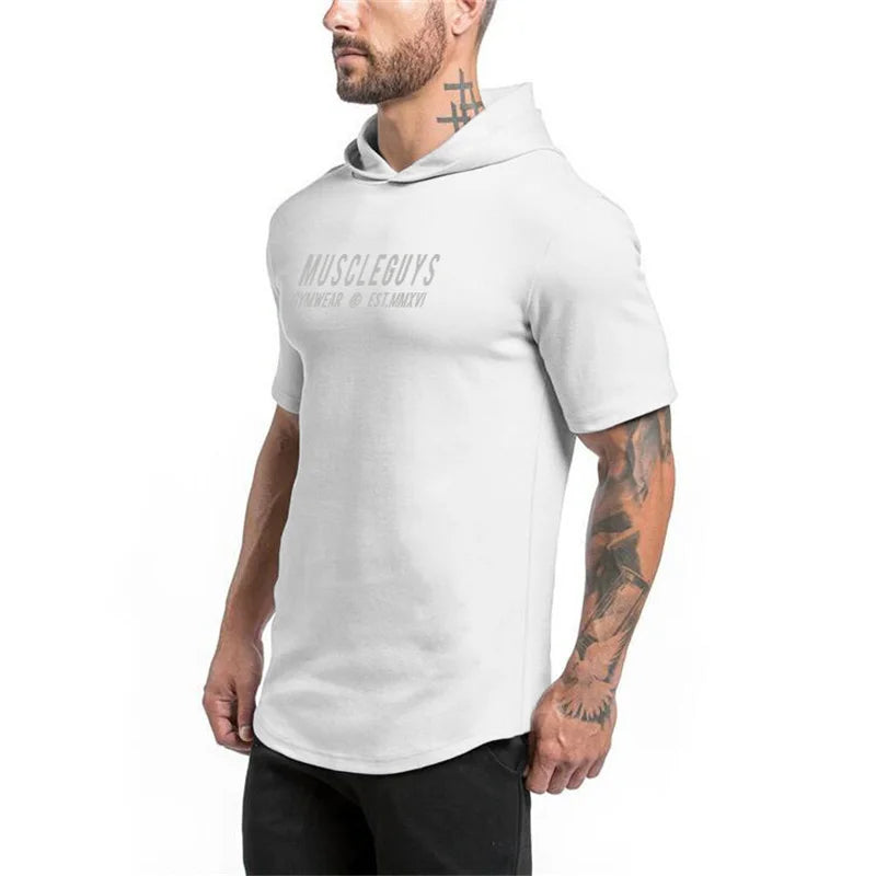 👑 KING HOODED SPORT TEE — T-SHIRT À CAPUCHE SLIM FIT COTON PERFORMANCE