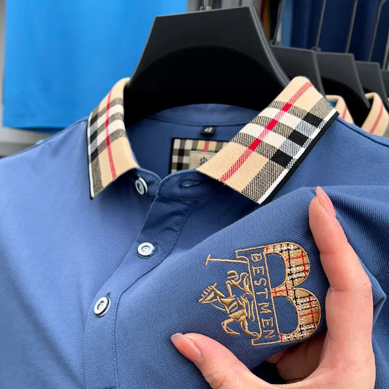 👑 KING POLO PLAID — POLO COTON CARREAUX BRODÉ SIGNATURE