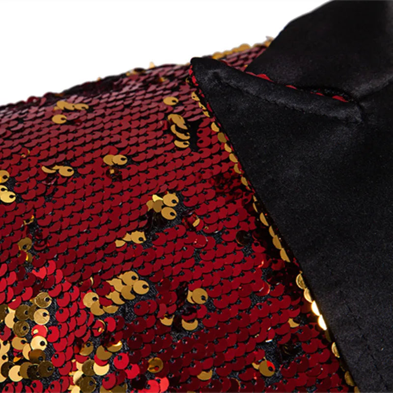 👑 KING SEQUIN TUXEDO BLAZER — VESTE SMOKING PAILLETTES SCÈNE & CÉRÉMONIE