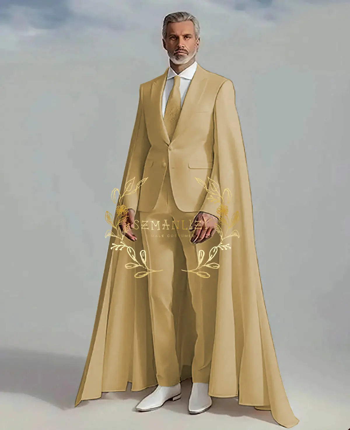 👑 KING CEREMONY SUIT — COSTUME MARIAGE 2 PIÈCES CAPE & BLAZER