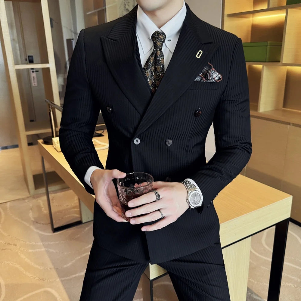 👑 KING TUXEDO — SMOKING DOUBLE BOUTONNAGE ÉLÉGANCE ABSOLUE