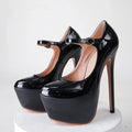 👑 ROYAL PLATFORM NOIR — ESCARPIN PLATEFORME TALON 17CM