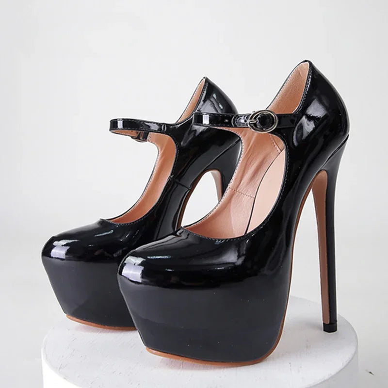 👑 ROYAL PLATFORM NOIR — ESCARPIN PLATEFORME TALON 17CM