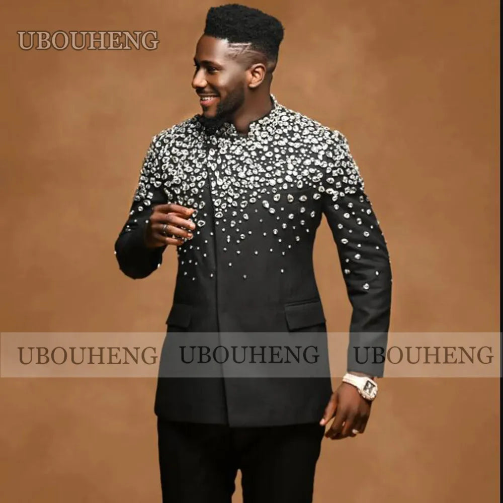👑 KING CRYSTAL TUXEDO — SMOKING 2 PIÈCES COUTURE ÉCLAT SIGNATURE