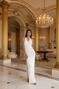 👑 QUEEN KNIT HALTER — ROBE BODYCON DOS NU FENTE HAUTE RUNWAY EDITION