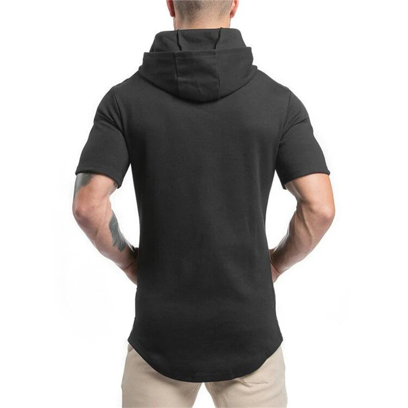 👑 KING HOODED SPORT TEE — T-SHIRT À CAPUCHE SLIM FIT COTON PERFORMANCE