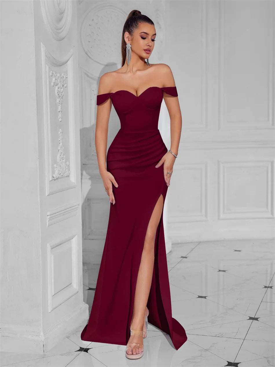 👑 Queen Maxi Épaule Dénudée – Soirée Sol