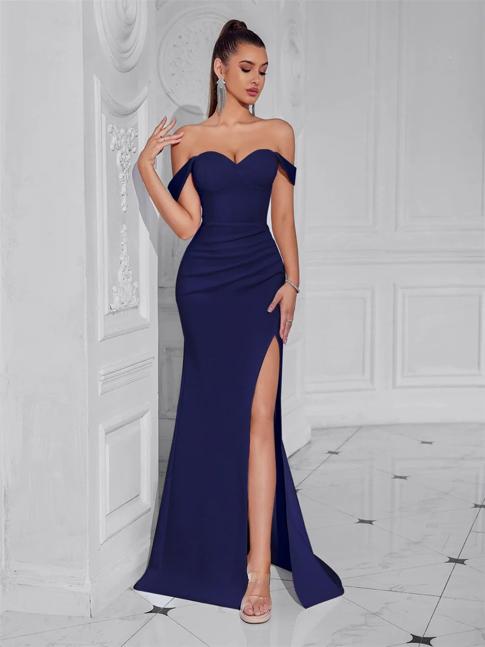 👑 Queen Maxi Épaule Dénudée – Soirée Sol