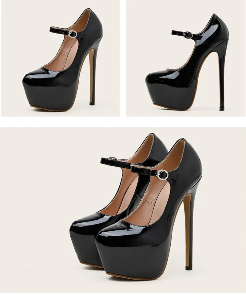 👑 ROYAL PLATFORM NOIR — ESCARPIN PLATEFORME TALON 17CM