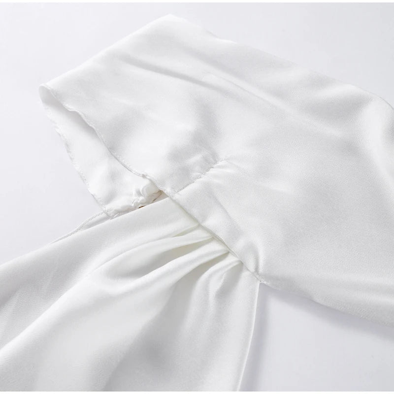 👑 QUEEN SATIN RIBBON — ROBE LONGUE COL DIAGONAL & DOS NU SIGNATURE