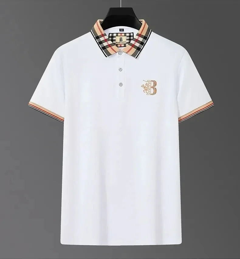 👑 KING POLO PLAID — POLO COTON CARREAUX BRODÉ SIGNATURE