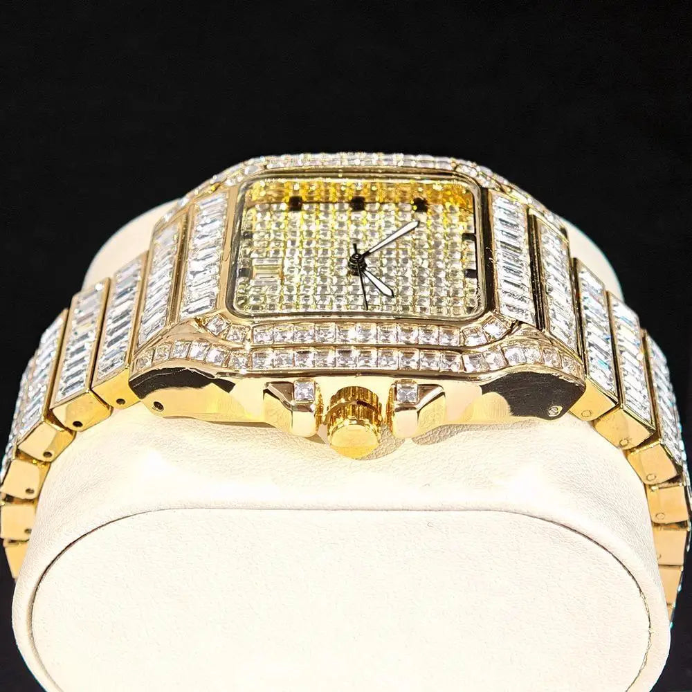 👑 Royal Montre Diamants – Quartz Hip Hop Luxe