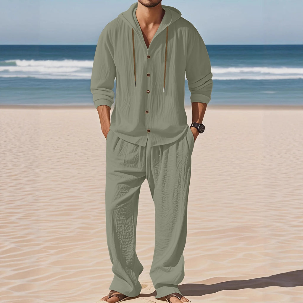 👑 KING LINEN SET — ENSEMBLE LIN CHEMISE & PANTALON SIGNATURE