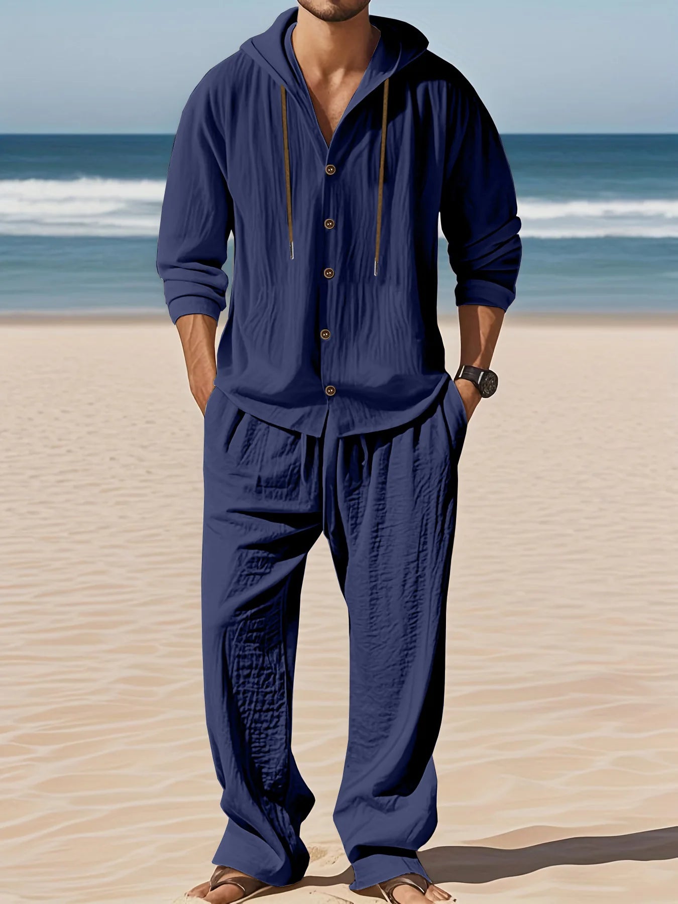 👑 KING LINEN SET — ENSEMBLE LIN CHEMISE & PANTALON SIGNATURE