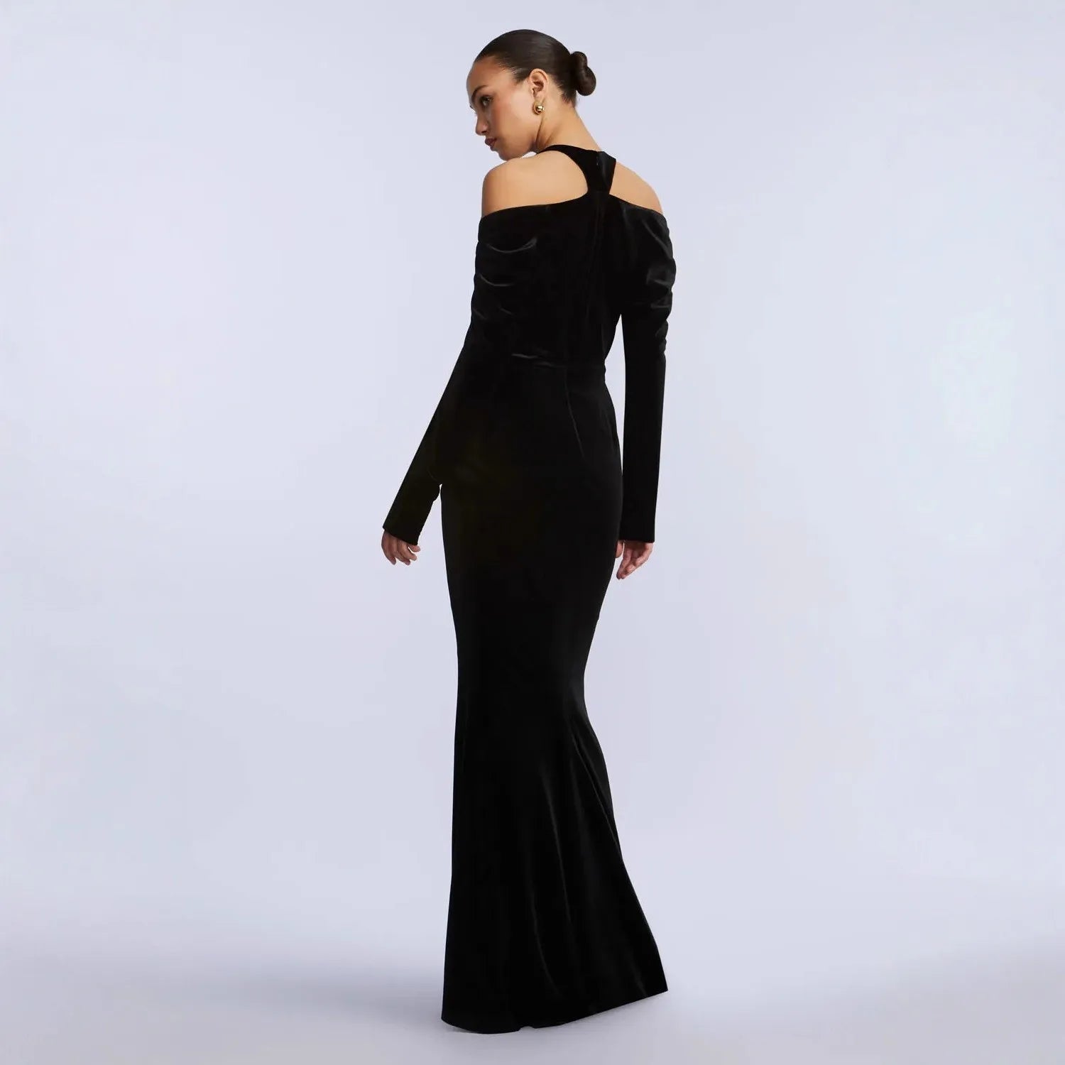 👑 QUEEN VELVET MERMAID — ROBE LONGUE VELOURS SIRÈNE COUTURE