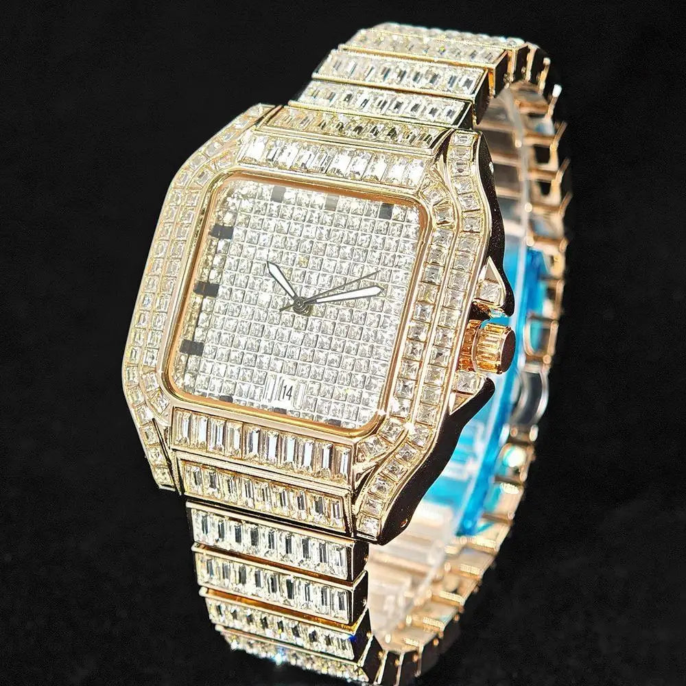👑 Royal Montre Diamants – Quartz Hip Hop Luxe