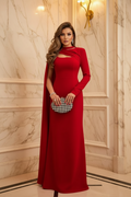👑 QUEEN RED DRESS — ROBE DE SOIRÉE LONGUE ROUGE PASSION