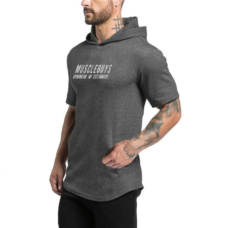 👑 KING HOODED SPORT TEE — T-SHIRT À CAPUCHE SLIM FIT COTON PERFORMANCE
