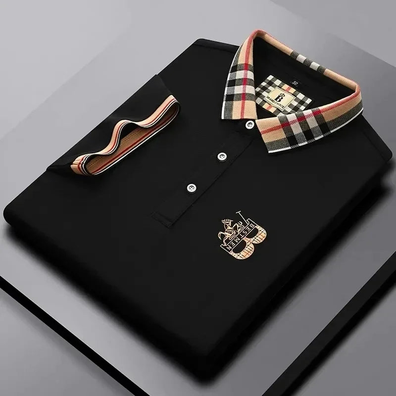 👑 KING POLO PLAID — POLO COTON CARREAUX BRODÉ SIGNATURE